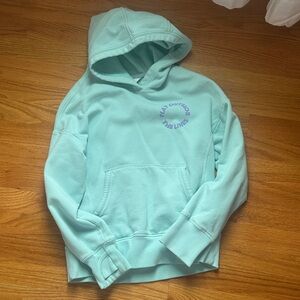 Athleta Mint Hoodie with Purple Graphic